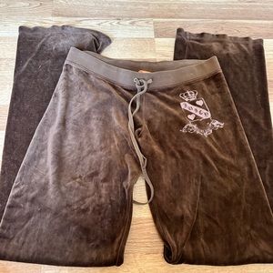 Vintage Rare Juicy Couture brown flare velour pants